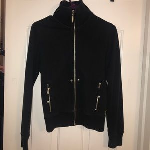 Turtleneck Zip Up Black Jacket